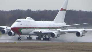 Boeing 747SP landing Hamburg Airport Oman Royal Flight A4OSO [upl. by Sapphire]