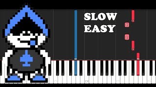 Deltarune  Lancer Theme SLOW EASY PIANO TUTORIAL [upl. by Enyamart]