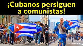 Pueblo cubano quema banderas comunistas ¡Cae la dictadura [upl. by Ania510]