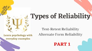 Methods or types of Reliability  Part 1  Psychological Testing [upl. by Noyek]