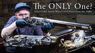 Original Double Barreled quotOverUnderquot Wheel Lock Pistol  Saxon Antique Muzzleloader [upl. by Little]