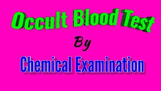 OBT Occult blood testOBT in Stool Benzidine test for Clinical pathology amp MLT students [upl. by Whitman]