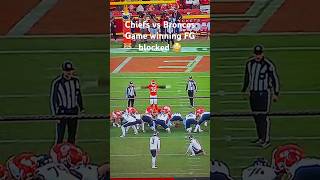 UNBELIEVABLE finish Chiefs vs Broncos WEEK 10blocked FG to win game broncos chiefs nfl shorts [upl. by Eisle]