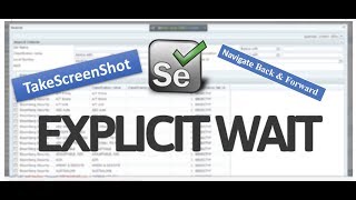 ExplicitWait Take Screenshot and Navigate Back amp Forward  Selenium WebDriver Session 7 [upl. by Eisse]