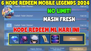 NO LIMIT 6 KODE REDEEM ML HARI INI KODE REDEEM MOBILE LEGENDS KODE REDEEM ML TERBARU JULI 2024 [upl. by Charlene]