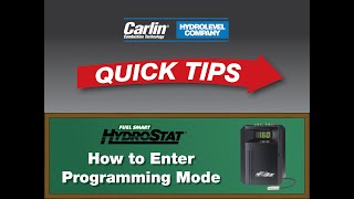 Carlin amp Hydrolevel Quick Tips  Fuel Smart Hydrostat How to Enter Programming Mode [upl. by Theurich109]