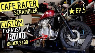 Cafe Racer  Scrambler Custom Exhaust Build with Muffler [upl. by Ayahc]