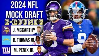 2024 NFL Mock Draft  2Rounds WITH TRADES [upl. by Kcirrej]