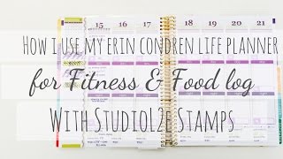 Erin Condren Life Planner For Fitness amp Food Log Using Studiol2e Stamps [upl. by Mattias447]