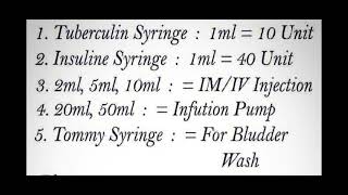 Syringes Size  Use [upl. by Vil271]