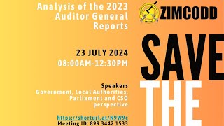 Unpacking Zimbabwes Finances Live 2023 Auditor General Report Analysis by ZIMCODD [upl. by Asselem]