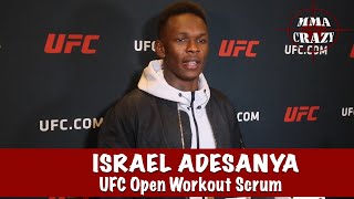 UFC 248 Israel Adesanya talks Yoel Romero Staph Infection rumours amp more [upl. by Oberg]