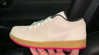 Air Jordan 1 Low White Gum Hyper Pink shoes [upl. by Alikam]