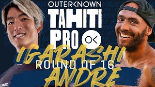 Kanoa Igarashi vs Jadson Andre  Outerknown Tahiti Pro  Round of 16 [upl. by Sukramaj]