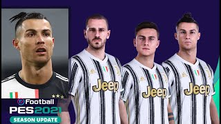 eFootball PES 2021 Juventus Faces Stats amp Overalls  Season Update [upl. by Aicinat]