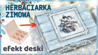 Decoupage herbaciarka zimowa z efektem drewna No 885 [upl. by Iaht]