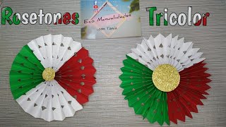 ROSETONES TRICOLOR 🇲🇽 CON HOJAS DE COLORES DECORACIÓN PARA FIESTAS PATRIAS  NOCHE MEXICANA [upl. by Orrin]