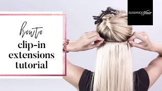 CLIP IN EXTENSIONS  Unsichtbar Anbringen amp Reinmachen Anleitung für kurze Haare  EleganceHair [upl. by Mureil]