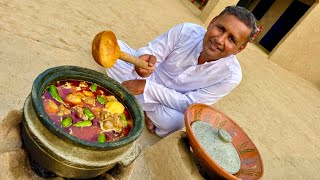 Aloo Gosht Recipe  Cooking in Stone Pot  Special Shobra Recipe  Village Food Secrets [upl. by Ahsiekan]