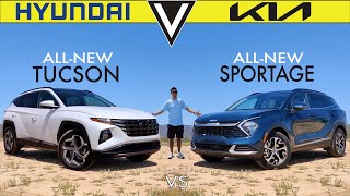 FAMILY FIGHT  2023 Kia Sportage Hybrid vs Hyundai Tucson Hybrid Comparison [upl. by Krm]