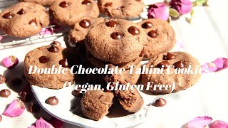 Double Chocolate Tahini Cookies Vegan and Gluten Free [upl. by Ajan335]