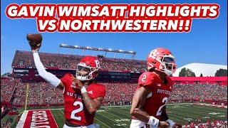 Rutgers QB Gavin Wimsatt highlights vs Northwestern  9323  Go Rutgers [upl. by Glaser]