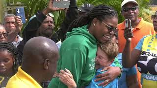 Jonquel Jones Arrival on Grand Bahama [upl. by Werdma996]