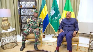 Gabons transitional leader The Congo president hold talks [upl. by Eduj422]