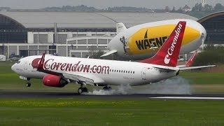 Corendon Airlines Boeing 737800 TCTJG landing in Friedrichshafen FDH HD [upl. by Allisirp]