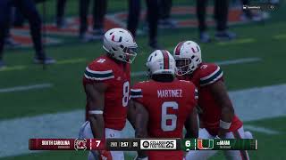 College Football 25  Online H2H  South Carolina Gamecocks vs Miami Hurricanes [upl. by Liza682]