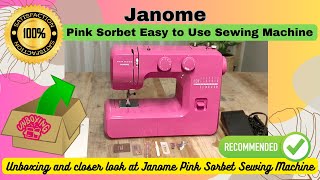 UNBOXING THREADING TO SEWING WITH JANOME PINK SORBET SEWING MACHINE sewingmachine [upl. by Cone]