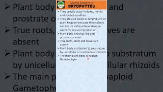 235 marksGeneral Features of BRYOPHYTES shorts biology neet [upl. by Amarillas]