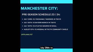 Manchester City preseason schedule 20232024 [upl. by Yodlem]