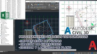 PROCESAMIENTO DE DATOS TOPOGRÁFICOS CON CIVIL 3D IMPORTACIÓN DE PUNTOS Y CREACIÓN DE SUPERFICIES [upl. by Auqenahs]