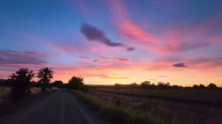 A fleet of cloaked flying saucers hovering in the sunset over Esparto California on 1762023 [upl. by Ykcaj]