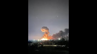 Russian missile attack at IvanoFrankivsk airport [upl. by Yodlem916]