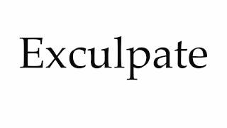 How to Pronounce Exculpate [upl. by Kyl916]