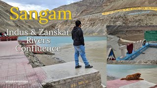 Sangam  The Confluence in Cloudy Weather ladakh honda wanderlust mountains sangam [upl. by Landes]