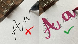 How to Lettering Capital and Small Letters From A to Z With Brush Pen  Calligraphy For Beginner [upl. by Iridis]