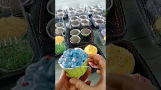 Bikin cup cake simple cake shorts cupcake tutorial [upl. by Asilet826]