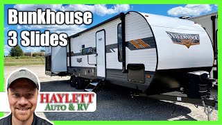 2021 Wildwood 31KQBTS Triple Slide Camp Kitchen Bunkhouse Travel Trailer RV Review [upl. by Odnamla299]