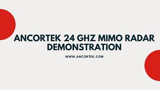 2020 Radarcon Ancortek SDR KIT 2400T2R4 MIMO Radar Demonstration [upl. by Adnilec466]