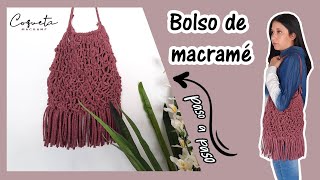 Bolso de macrame paso a paso para principiantes  Coqueta Macramé [upl. by Asserac423]