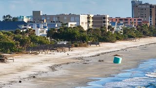 Indian Rocks Beach AFTER HURRICANE HELENE FLY OVER COASTLINE Dunes GoneBeach Damages [upl. by Arymahs]