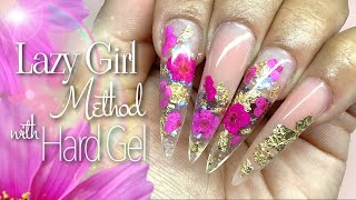 🌺 Lazy Girl Method using Hard Builder Gel 🌺 Hard Builder Gel Nails [upl. by Ernie]