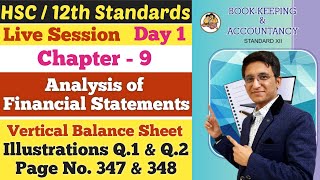 Analysis of Financial Statement  Chapter 9  Illustrations Q1 amp Q2  Page No 347  Class 12th [upl. by Dat]