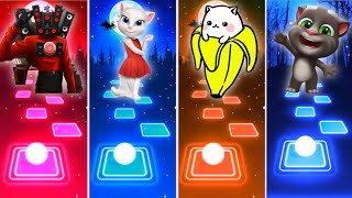 Speaker Man vs Talking Angela vs Banana Cat vs Talking Tom  Tiles Hop [upl. by Danaher]