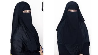 2 Part Niqab Hijab Tutorial Full Coverage  full Black sumaiyamonivlogz [upl. by Avad]