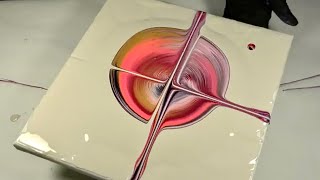 3D Effect with Thread — New Ideas for Fluid Art — Painting Process [upl. by Lehmann]