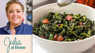 How to Make Quick Collard Greens with Hot Pepper Vinegar  Julia At Home [upl. by Giffy]